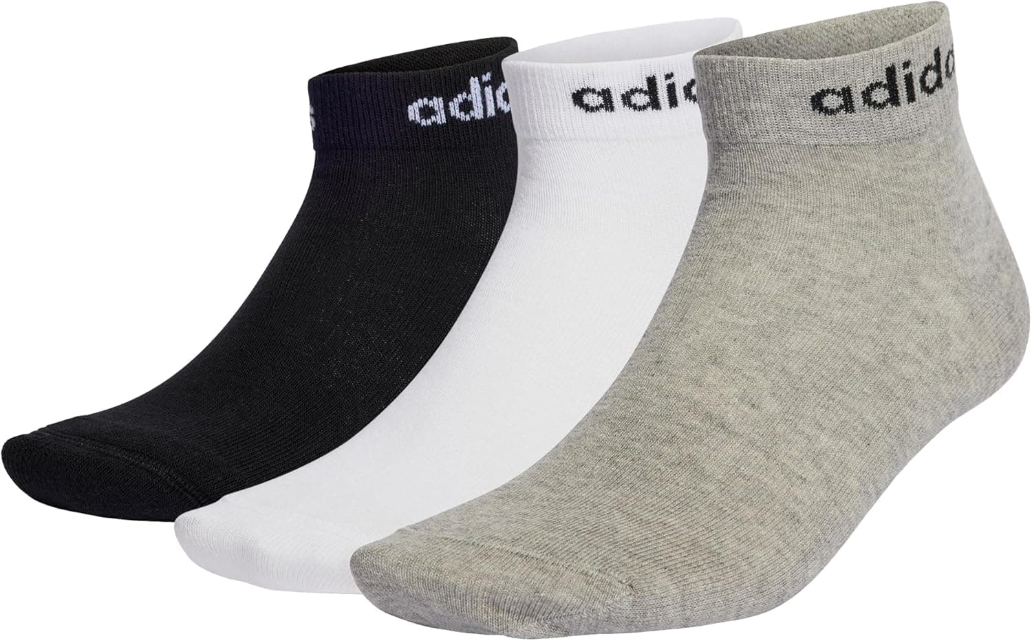 adidas Think Linear Ankle Socks 3 Pairs meias unissexo para crianças (pacote de 3)