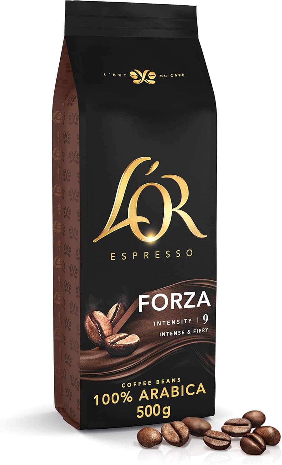 L'OR Espresso Forza café em grão natural 100% árabe - intensidade 9 | 500 g