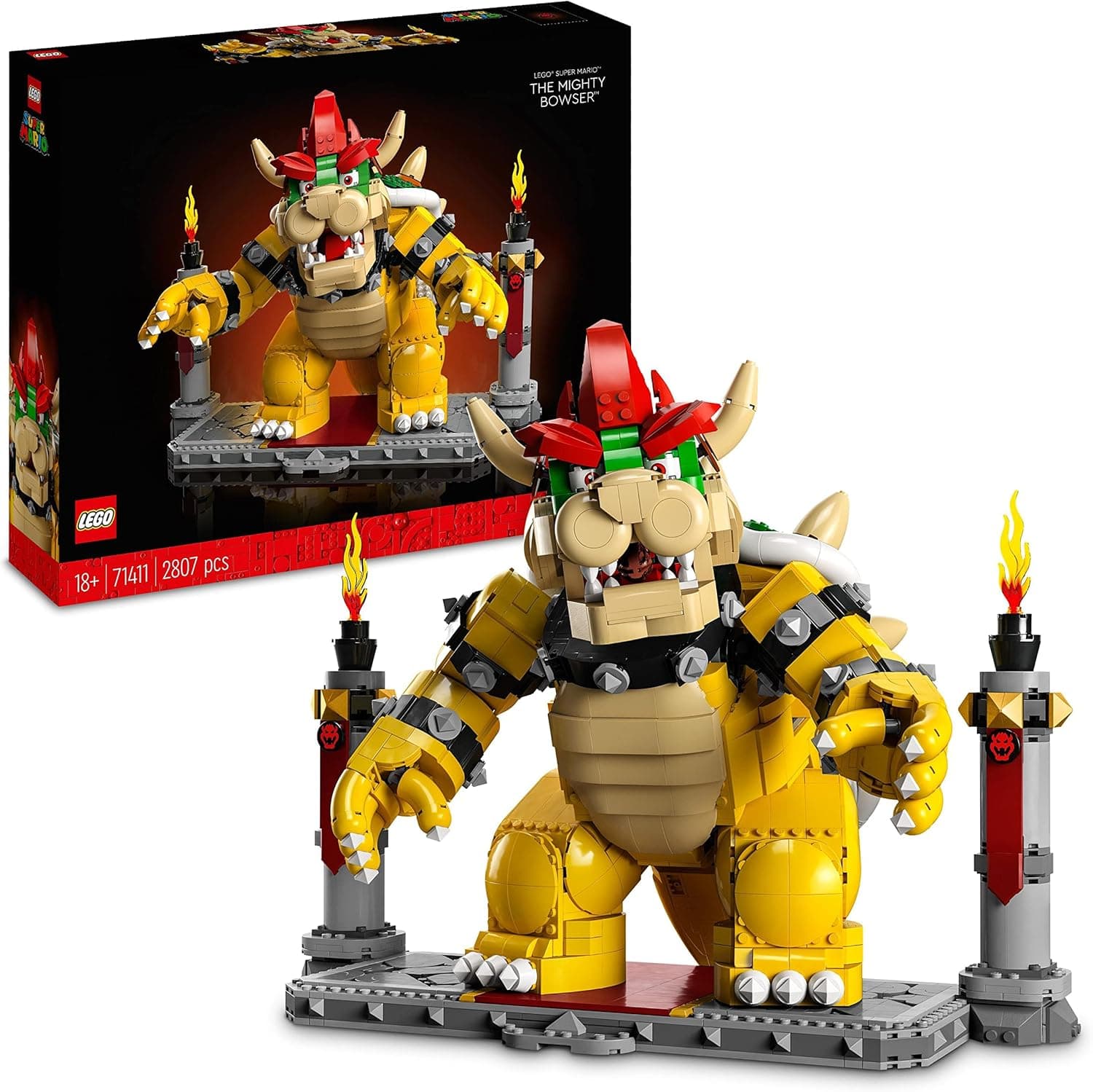 LEGO Super Mario – Bowser Poderoso, figura 3D articulada para montar, decoração colecionável inspirada em Mario Bros, ideal como presente para adultos (71411)