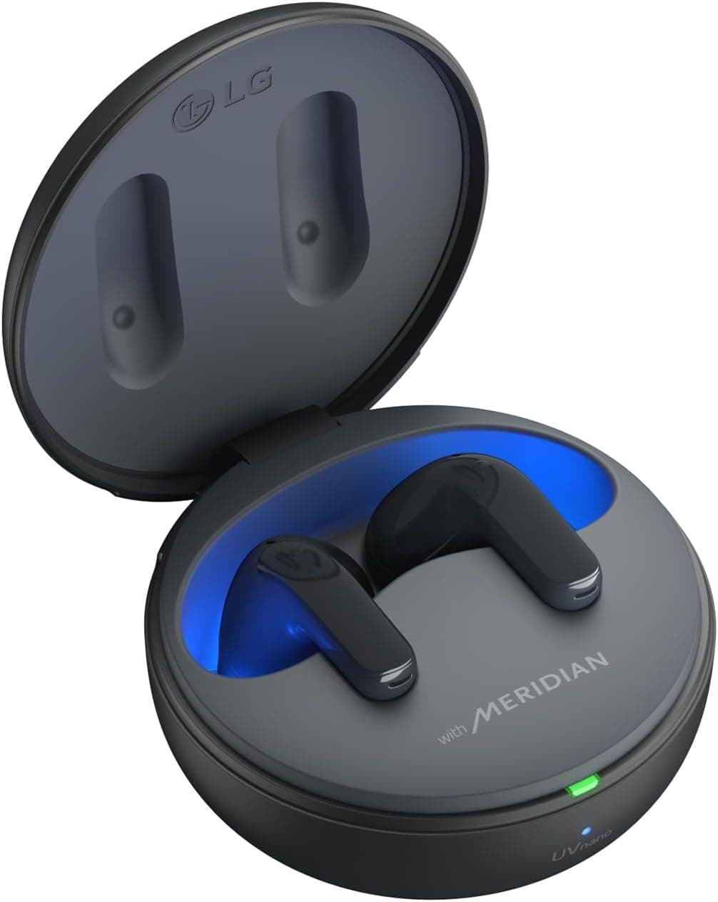 LG Electronics Auriculares Tone Free DT80Q, Bluetooth 5.2 com sistema de som meridian e função de carregamento rápido, preto