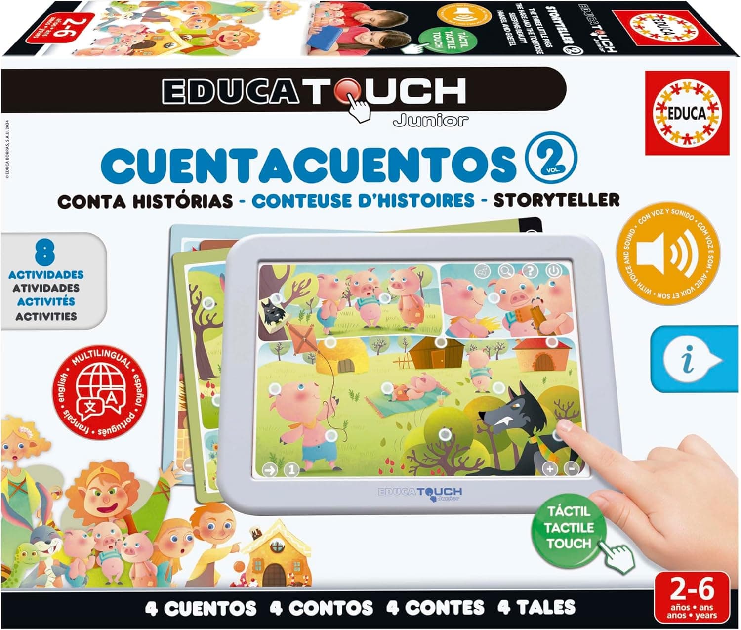 Educa - EducaTouch Junior, era uma vez conta-contos 2, com música e músicas, jogo educativo para crianças, a partir de 24 meses (17952)