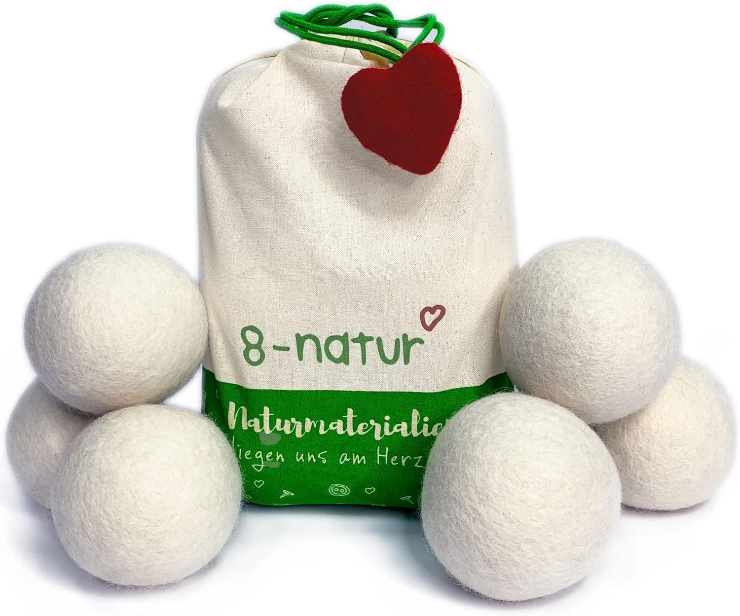 8-natur - Bolas extra grandes XXL de lã natural para máquinas de secar 