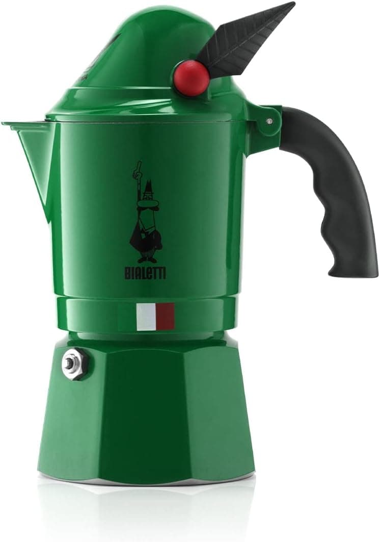 Bialetti - Moka Express Alpina: Icónica cafeteira italiana para expresso, autêntico café italiano, 3 chávenas, alumínio, verde