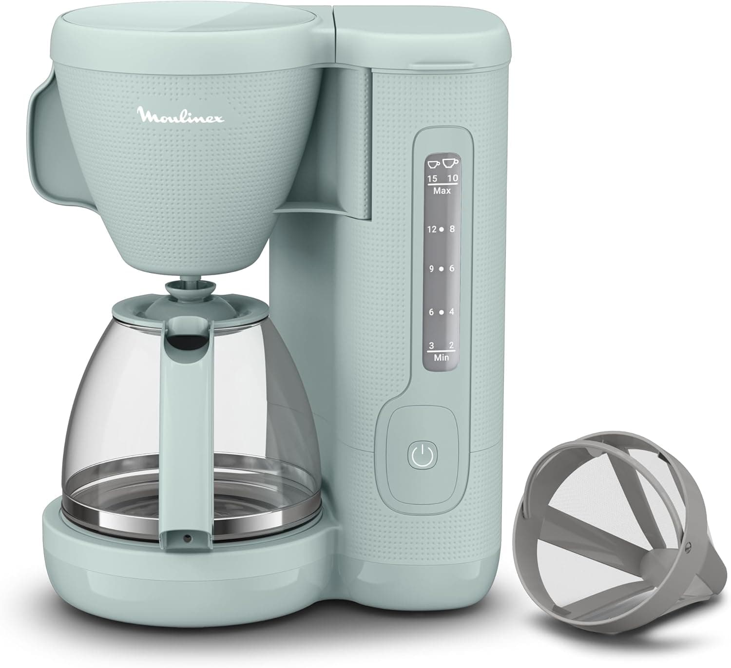 Moulinex Morning Plus Cafeteira de filtro, potência de 1000 W, capacidade de 1,25 l, suporte rotativo, função anti-gotejamento, manter quente, filtro permanente, FG2M13