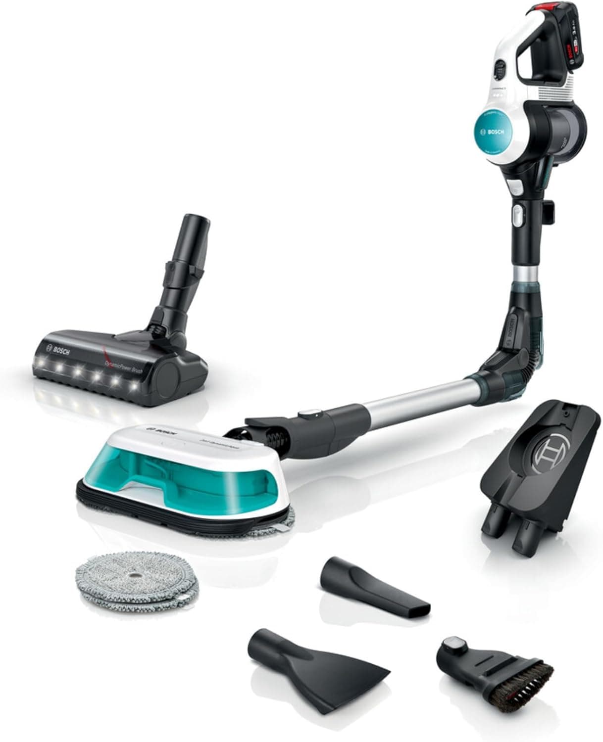 Bosch - Aspirador Unlimited 7 ProHygienic Aqua, sem cabo, escova 2 em 1, DynamicAqua, escova convencional, branca, BCS71HYG2