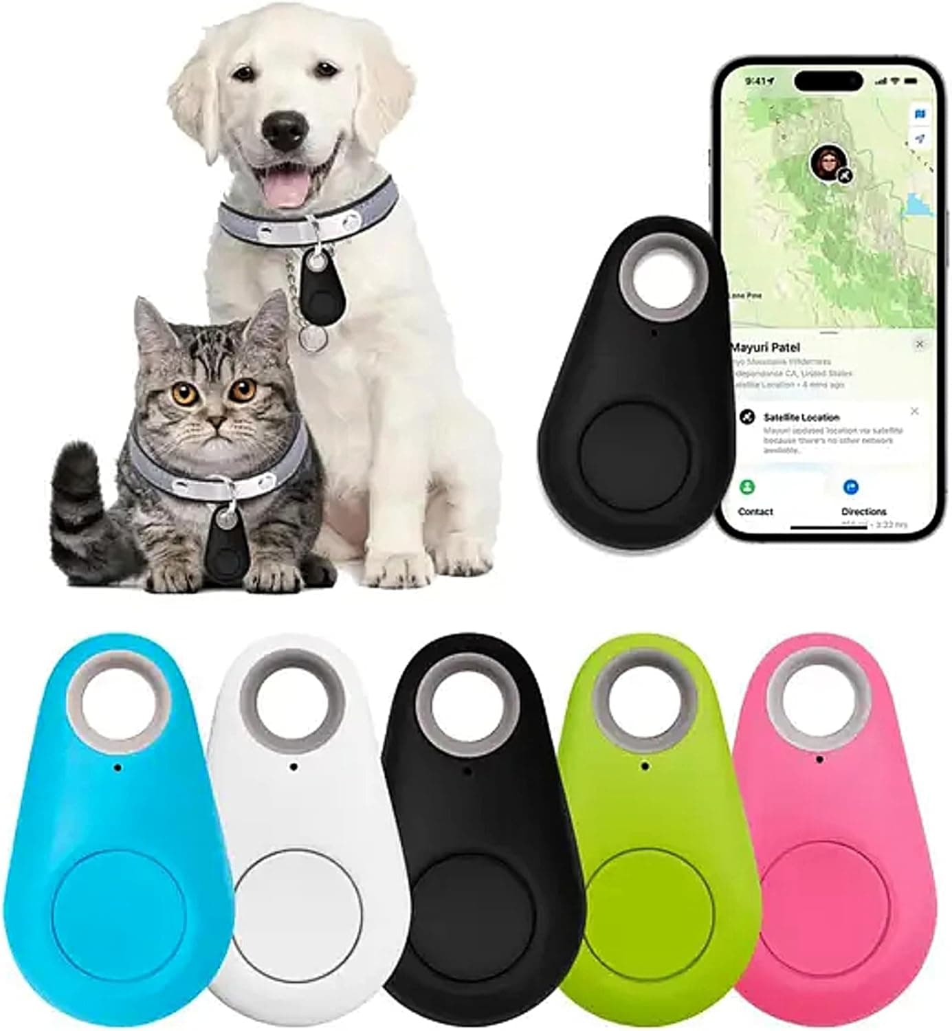 Rastreador Bluetooth, localizador Bluetooth, alarme anti-roubo, dispositivo anti-perdida, porta-chaves animais, adequado para gatos, cães, mala, chaves, carteira... localizador de objetos