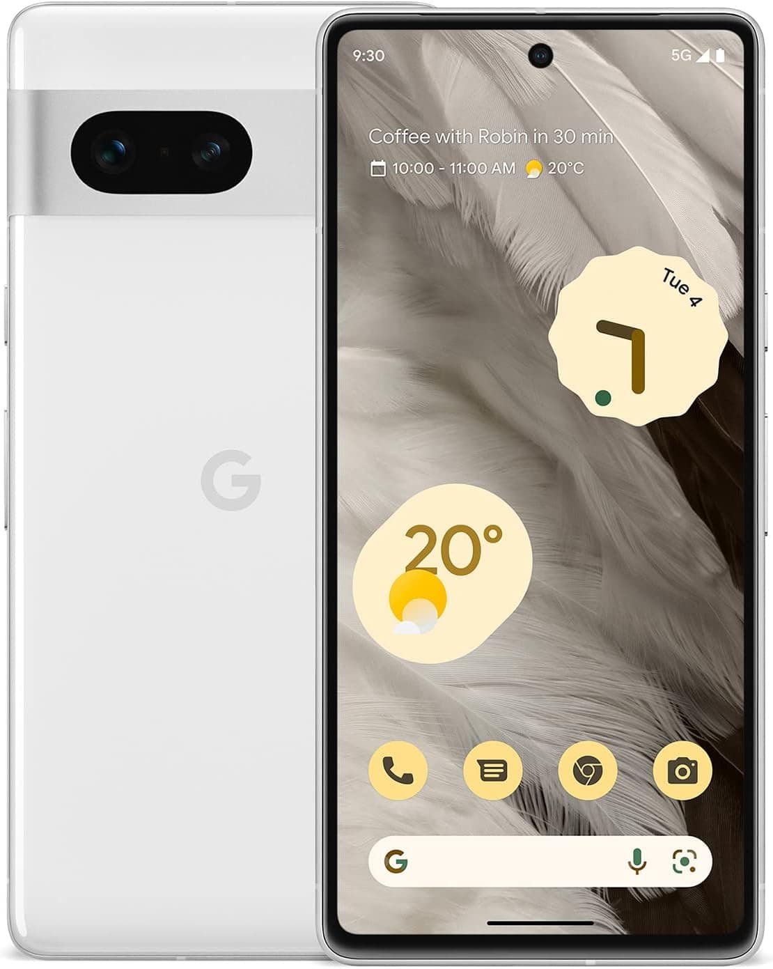 Google Pixel 7: smartphone 5G Android lançado com lente grande angular e bateria de 24 horas de duração, 128 GB, de cor neve