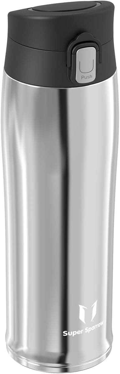 Super Sparrow Garrafa de água em aço inoxidável, Garrafa térmica, 350 ml/ 500 ml/ 750 ml/ 950 ml, garrafa térmica sem BPA, para desporto, viagens, escola, exterior, escritório, casa