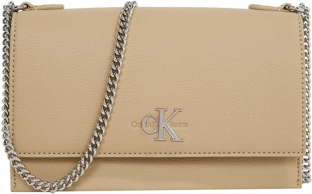 Calvin Klein Minimal Monogram EW Flap21 K60k612233, Bolsa de Ombro para Mulheres, Tamanho Único