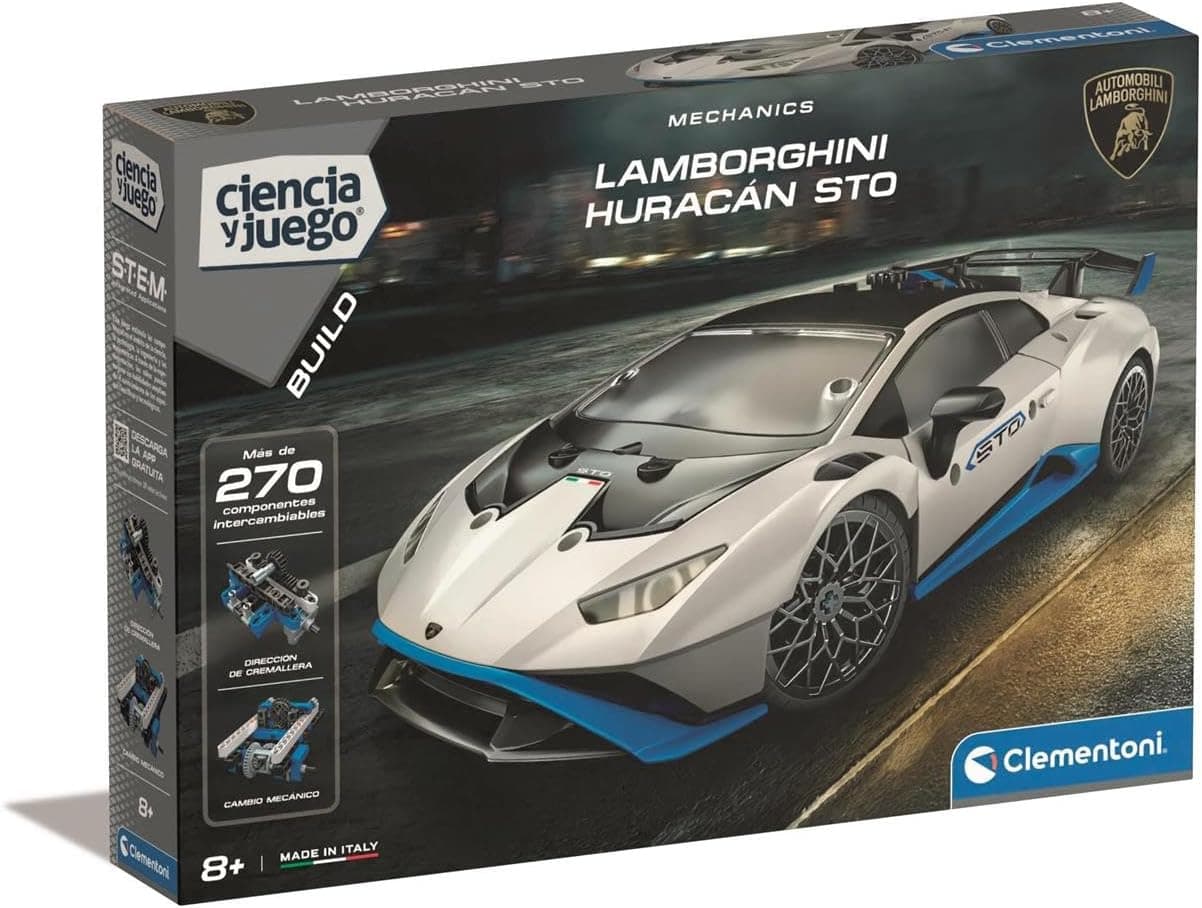 Clementoni - Lamborghini Huracan - Jogo kit de construção motorado para crianças - Maquete para montar e desenvolver a criatividade - adequado para crianças a partir de 8 anos - 55561