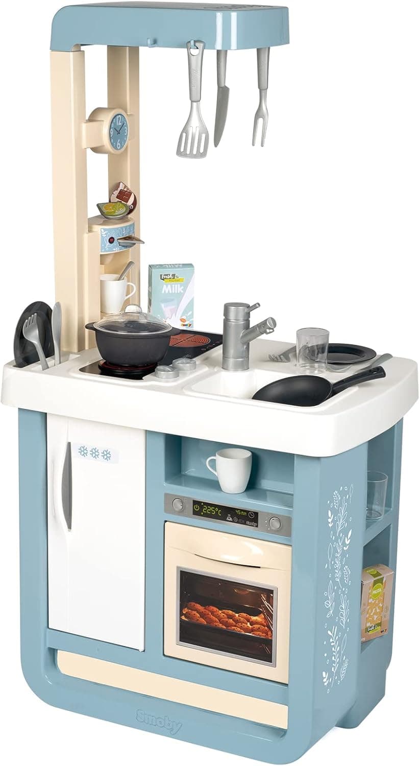 Smoby - Bon Appetit Brinquedo de cozinha, 23 acessórios, forno e sino, placa de cozedura com efeitos sonoros, a partir de 3 anos (7600310824)