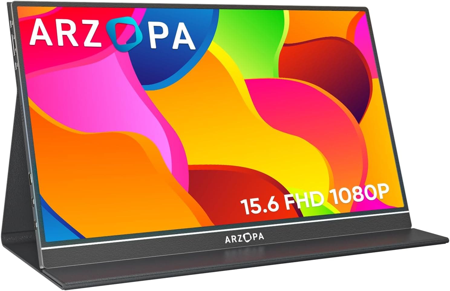 ARZOPA S1 Table Monitor portátil Full HD de 15,6" e 1920 x 1080 pixels, ecrã móvel externo IPS com HDMI/tipo-C/USB-C para portátil/PC/Mac/PS4/Xbox