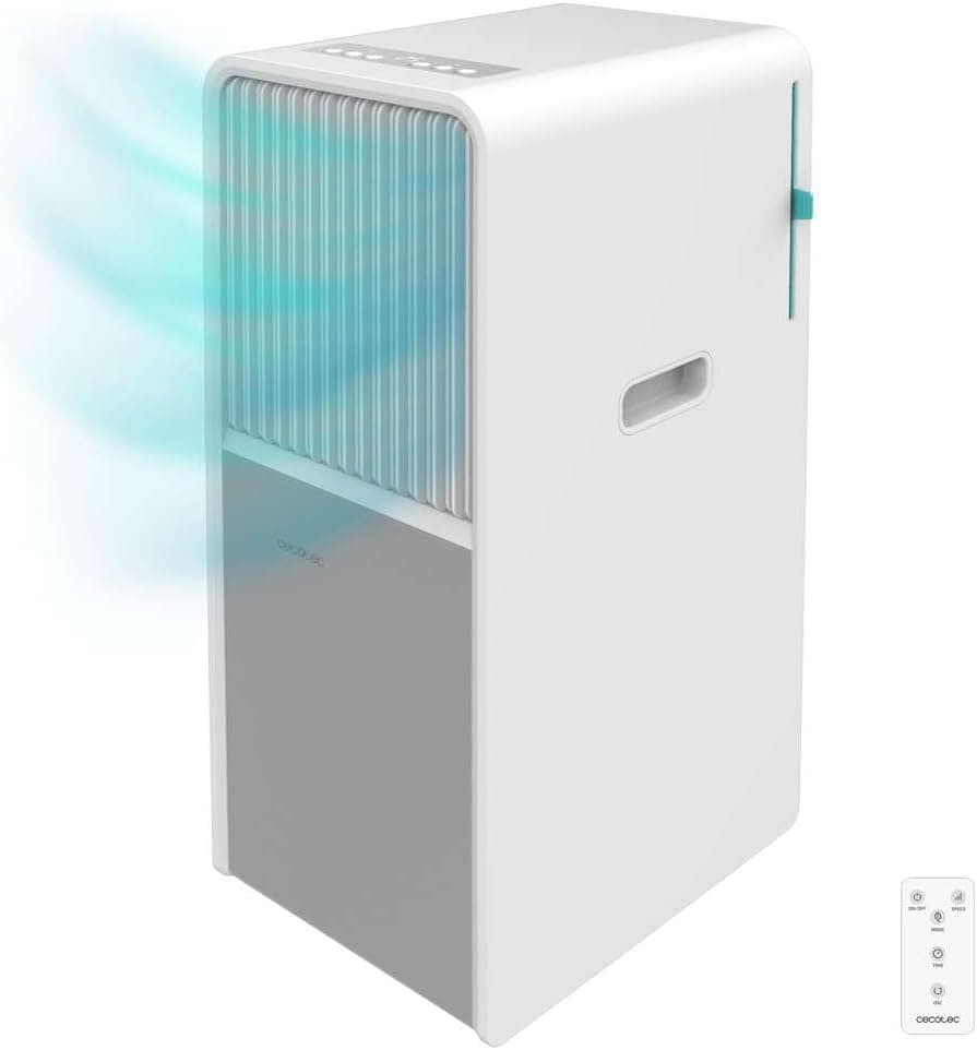 Cecotec ForceClima 9150 Style Ar condicionado portátil com controlo remoto. 9000 BTU, controlo tátil, ecrã LED, 4 modos, 2 velocidades, modo desumidificador, temporizador, 25 m2