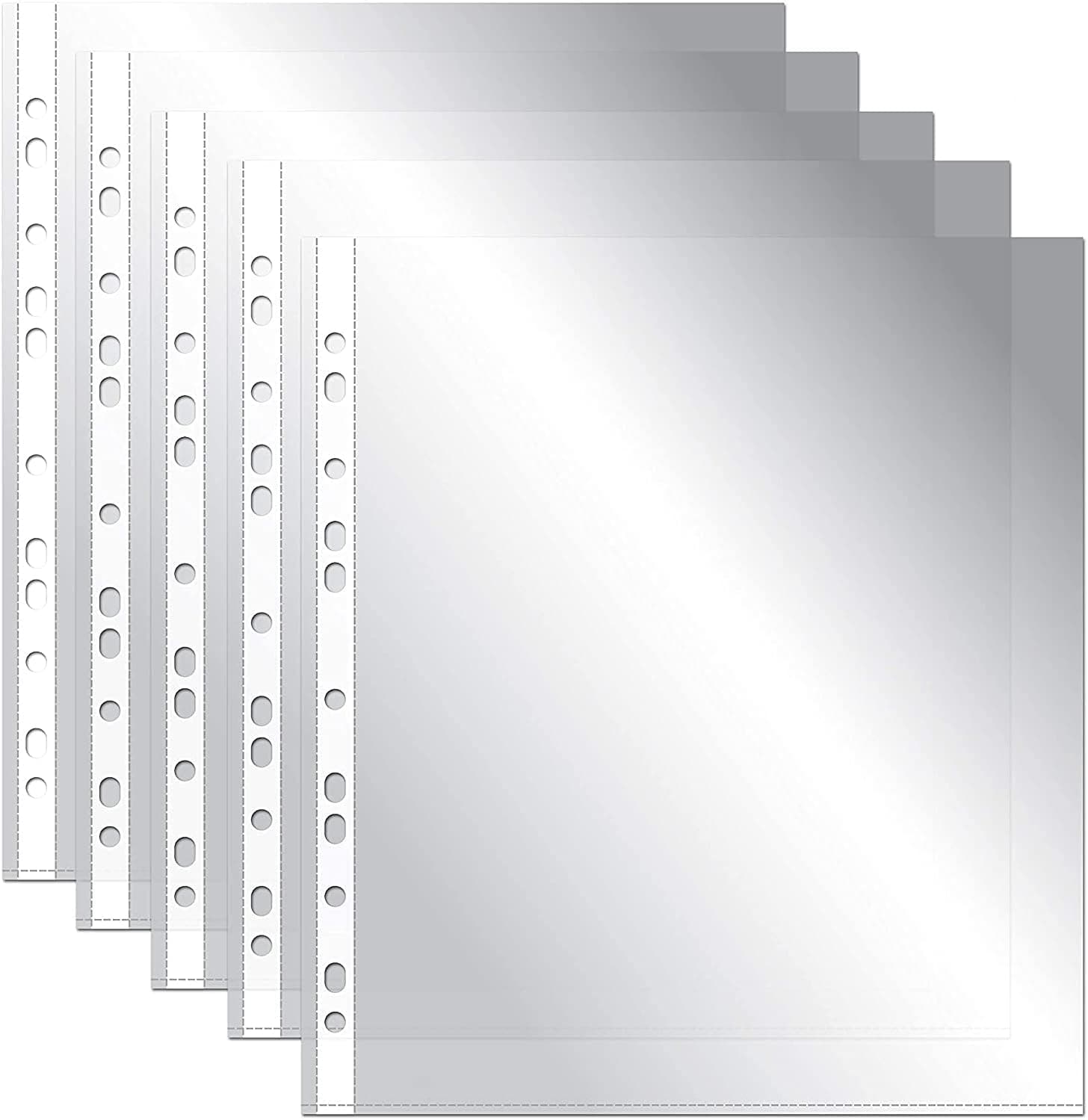 OFITURIA Fundas Multitaladro A4 | Conjunto de 100 capas plásticas transparentes perfuradas para arquivo