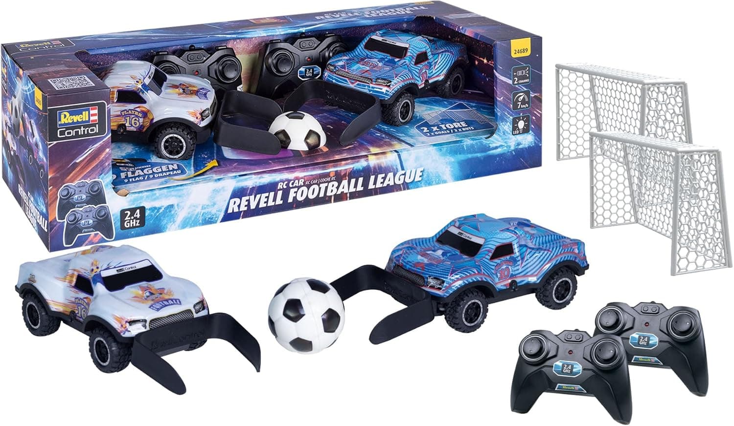 Revell Control I RC Car Football League I emocionantes jogos de futebol com carros controlados à distância I Duelo de futebol no carro RC I a partir de 6 anos