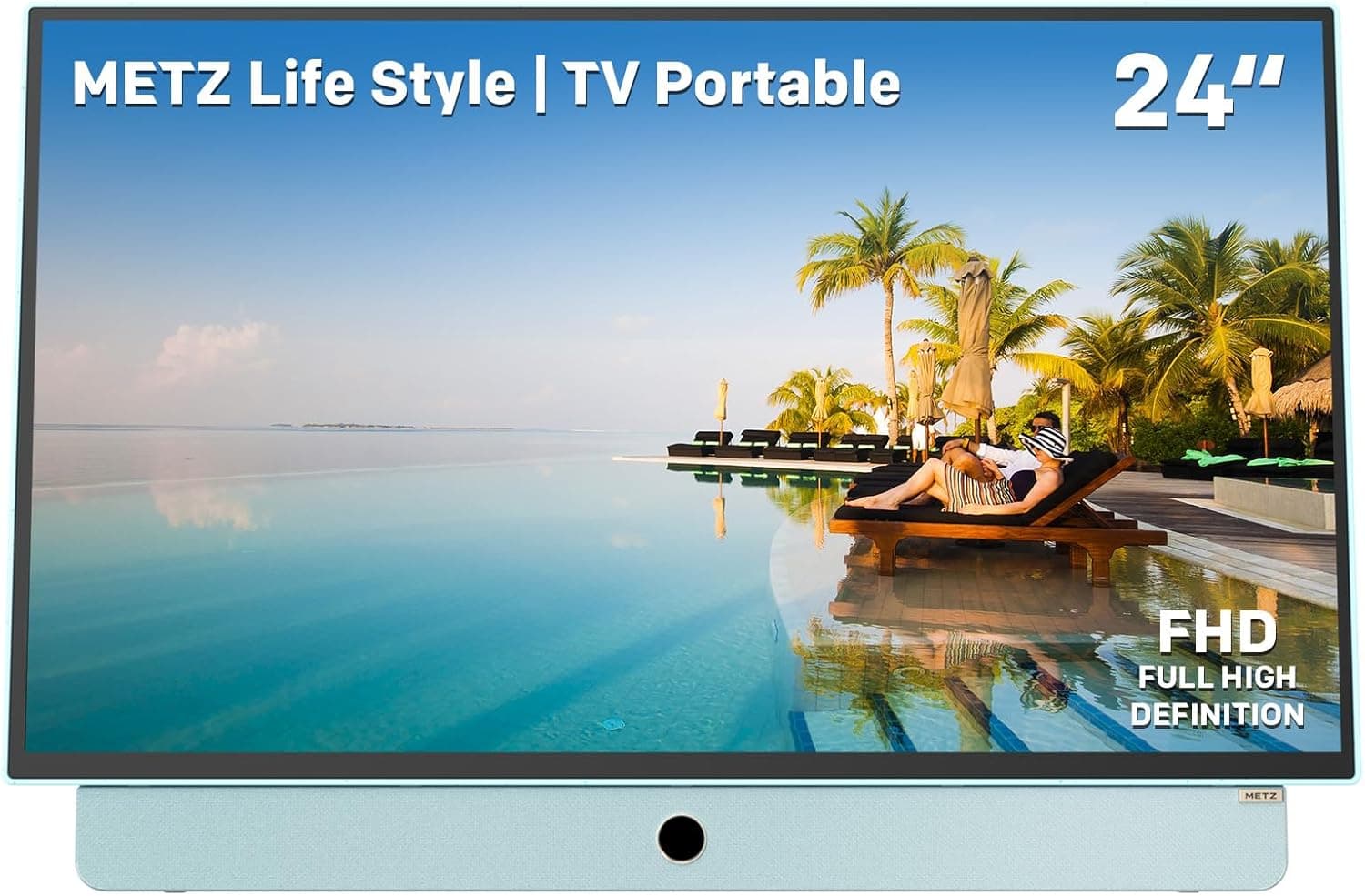 Metz Companion Series 24MPE7000Y | Smart TV portátil de 24" com Google TV, HDR10, som Dolby e bateria integrada de 3 horas