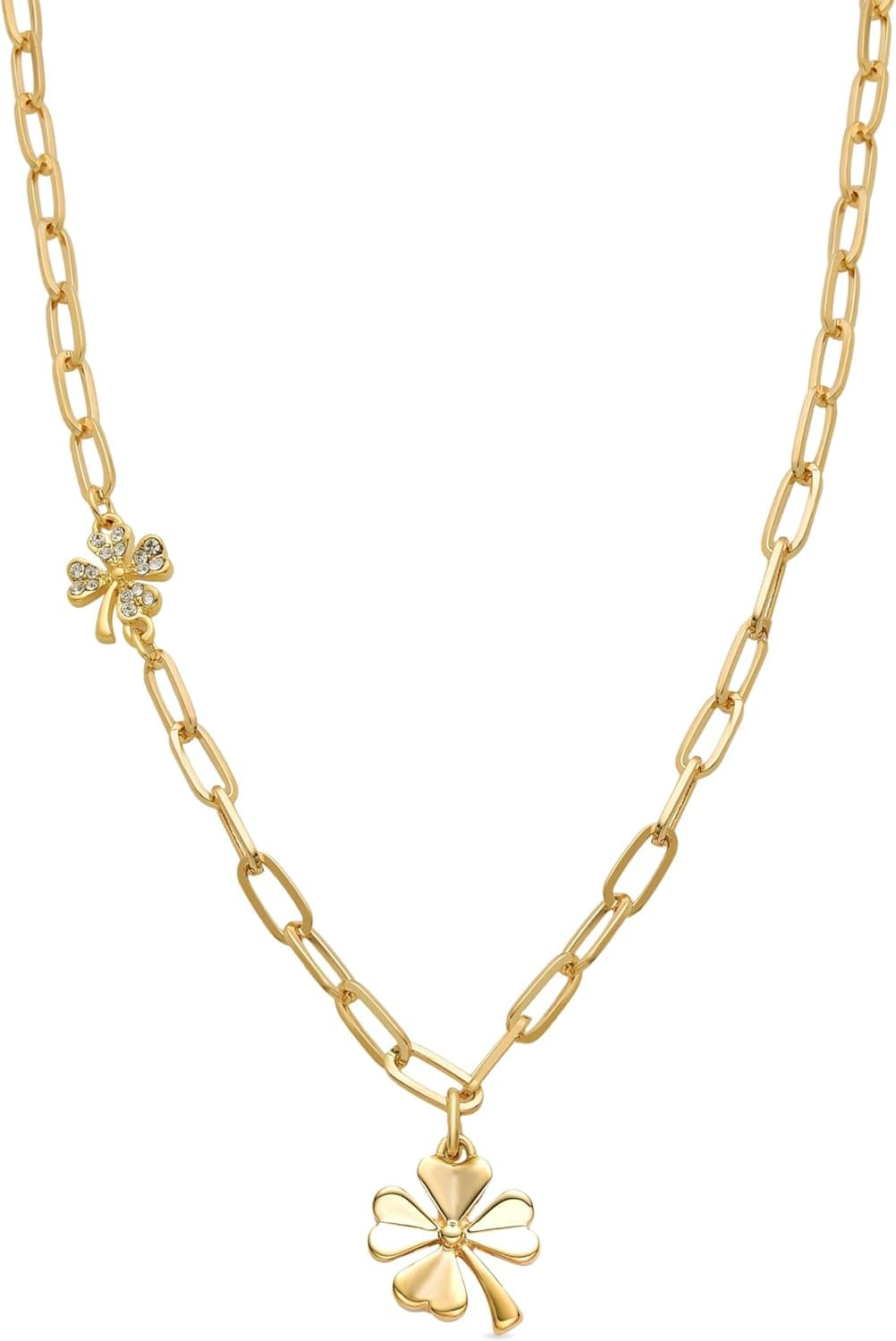 LUXENTER | Colar com banho de ouro 18K e zircónias em forma de flor para mulher