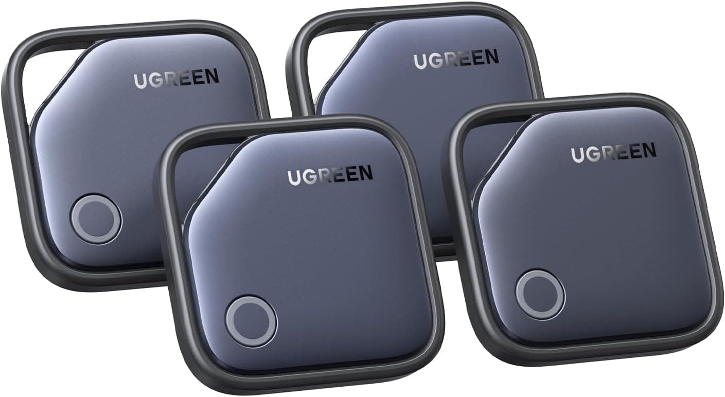 UGREEN FineTrack Smart Finder | Localizador Bluetooth para chaves, malas e carteiras com 2 anos de bateria, pack de 4 unidades