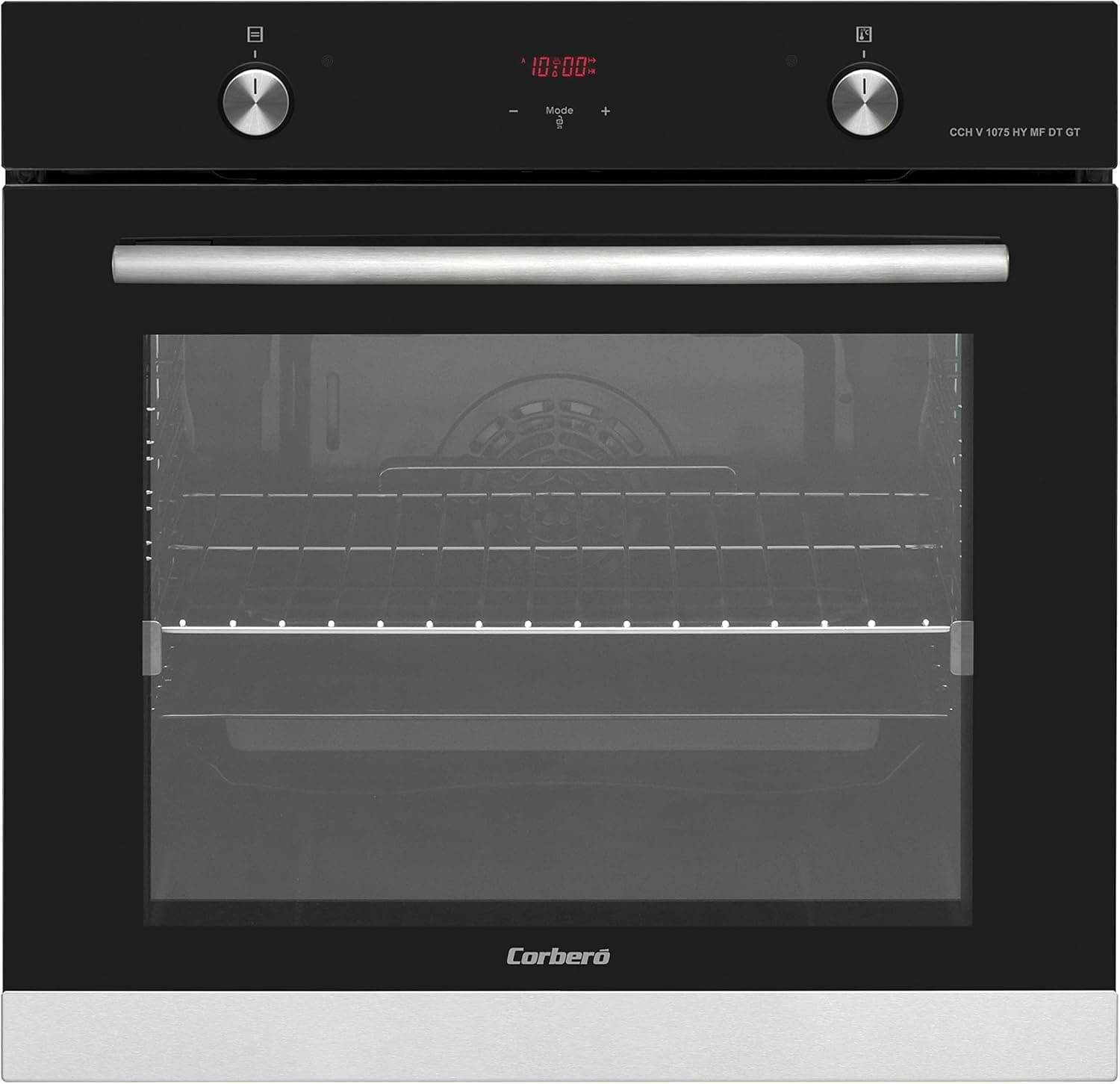Corberó CCHV1075HYMFDTGT Fornos multifuncionais dimensões 60 x 60 x 58, 78 L, vidro preto perfil Inox, hidrólose, potência de 2300 W, eficiência energética A