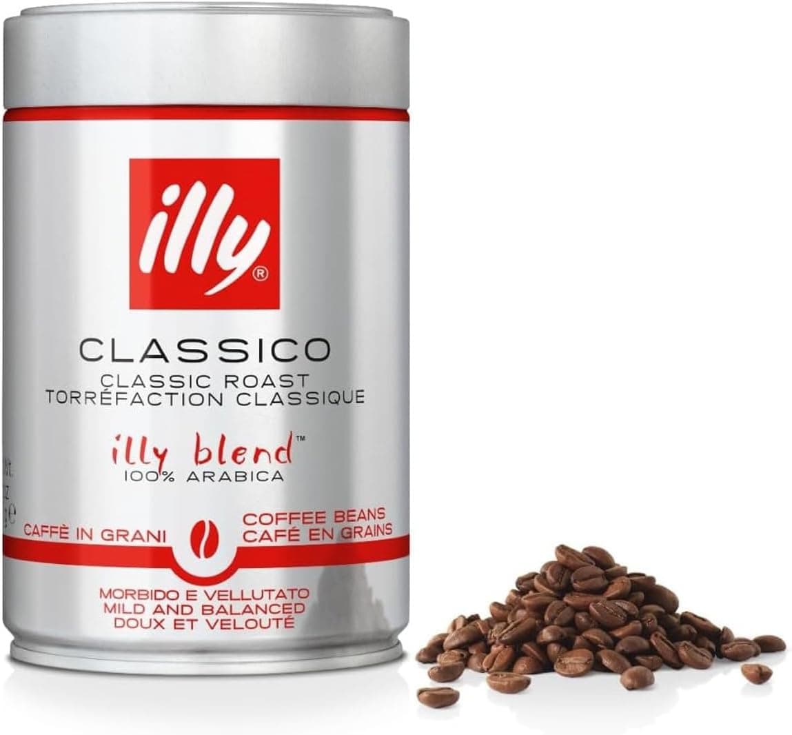 Illy Café em grão torrado clássico, lata de 250 g