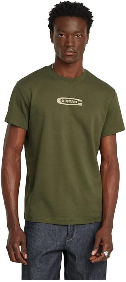 G-STAR Old Skool Logo | T-shirt de manga curta em algodão com estampado frontal para homem