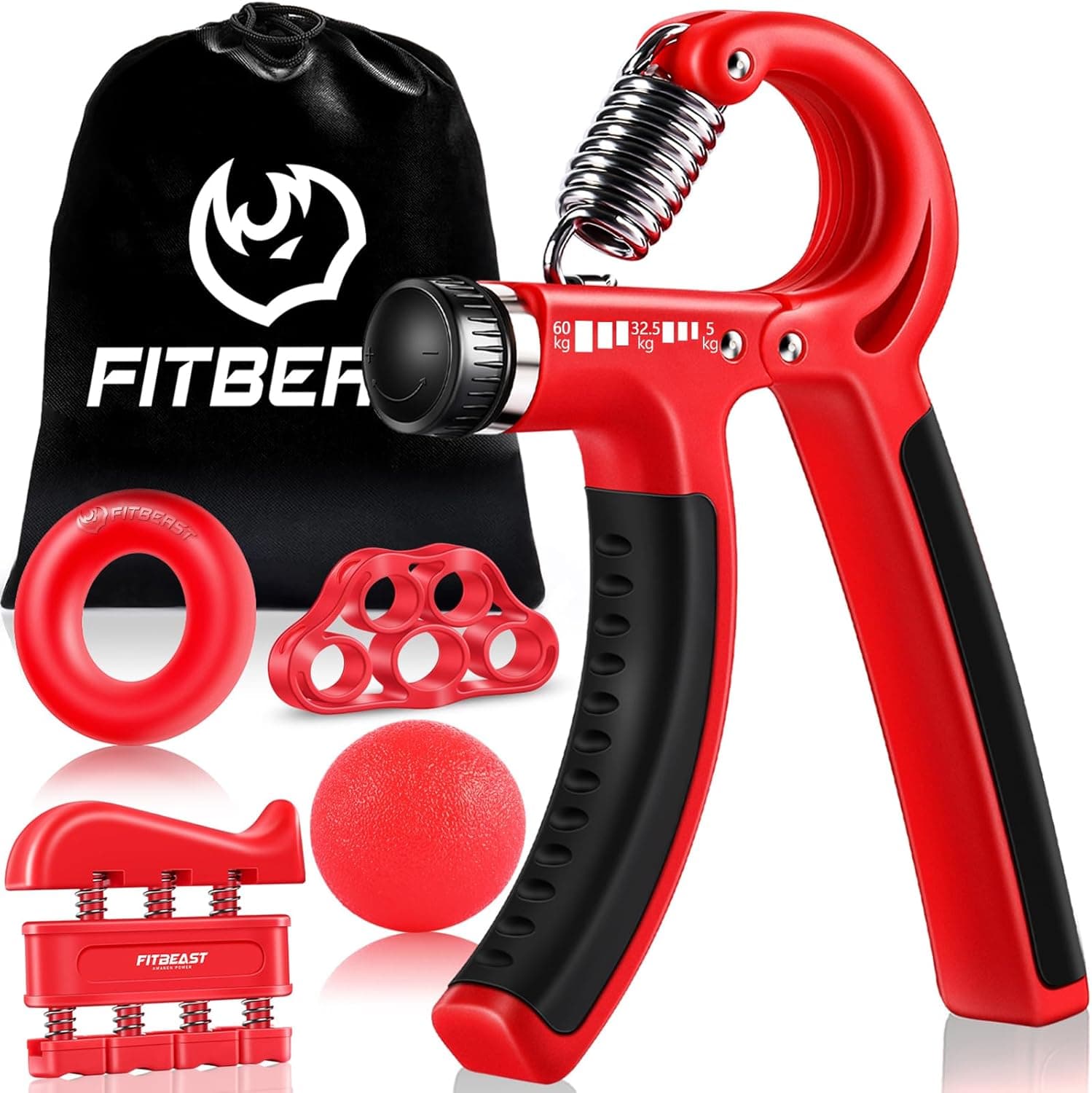 FitBeast Hand Grip | Kit de fortalecimento de mãos e antebraço com 5 peças ajustáveis