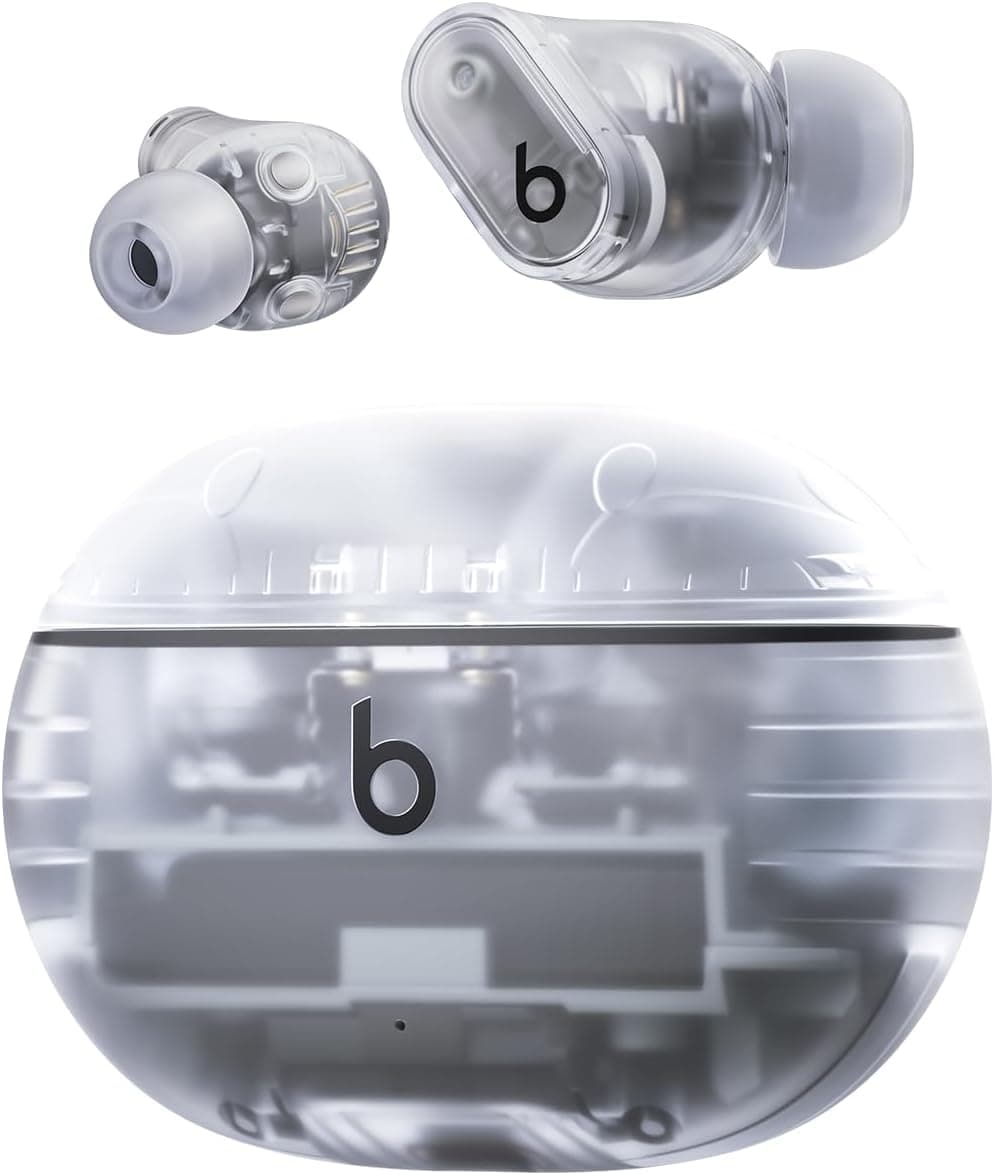 Beats Studio Buds | Auriculares totalmente sem fios com cancelamento de ruído, melhor compatibilidade com Apple e Android, microfone integrado, Bluetooth, resistência ao suor, transparente
