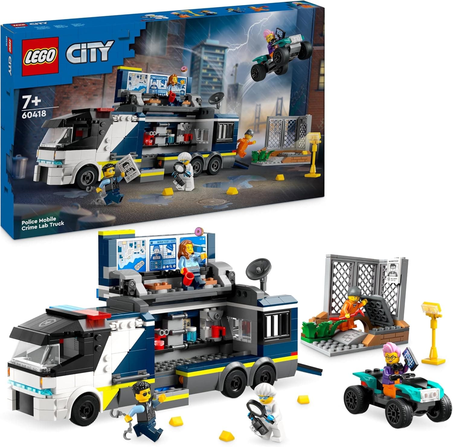 LEGO City Policia Mobile Criminology Lab | Conjunto de construção com minifiguras para crianças a partir dos 7 anos