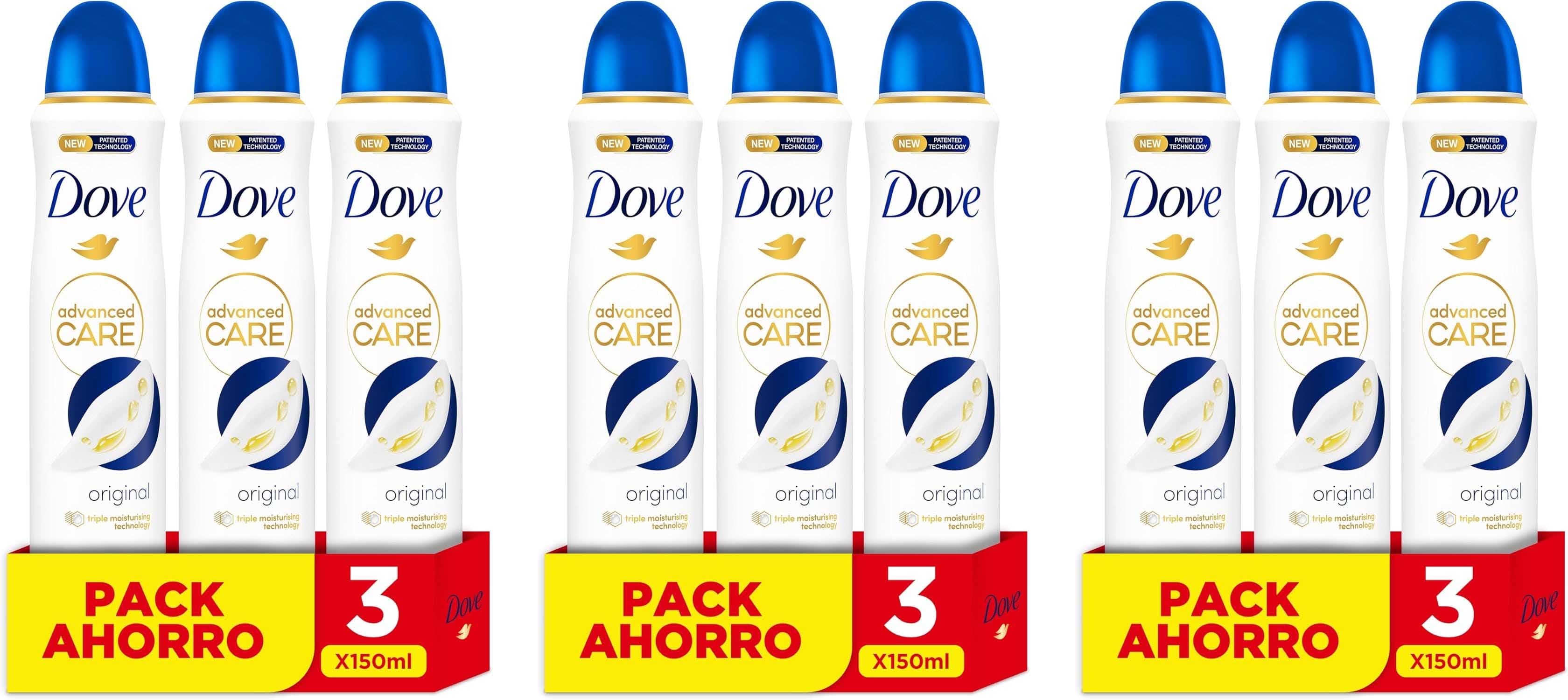 Dove Advanced Care spray original 72h pack poupança x 3 150 ml (x3)