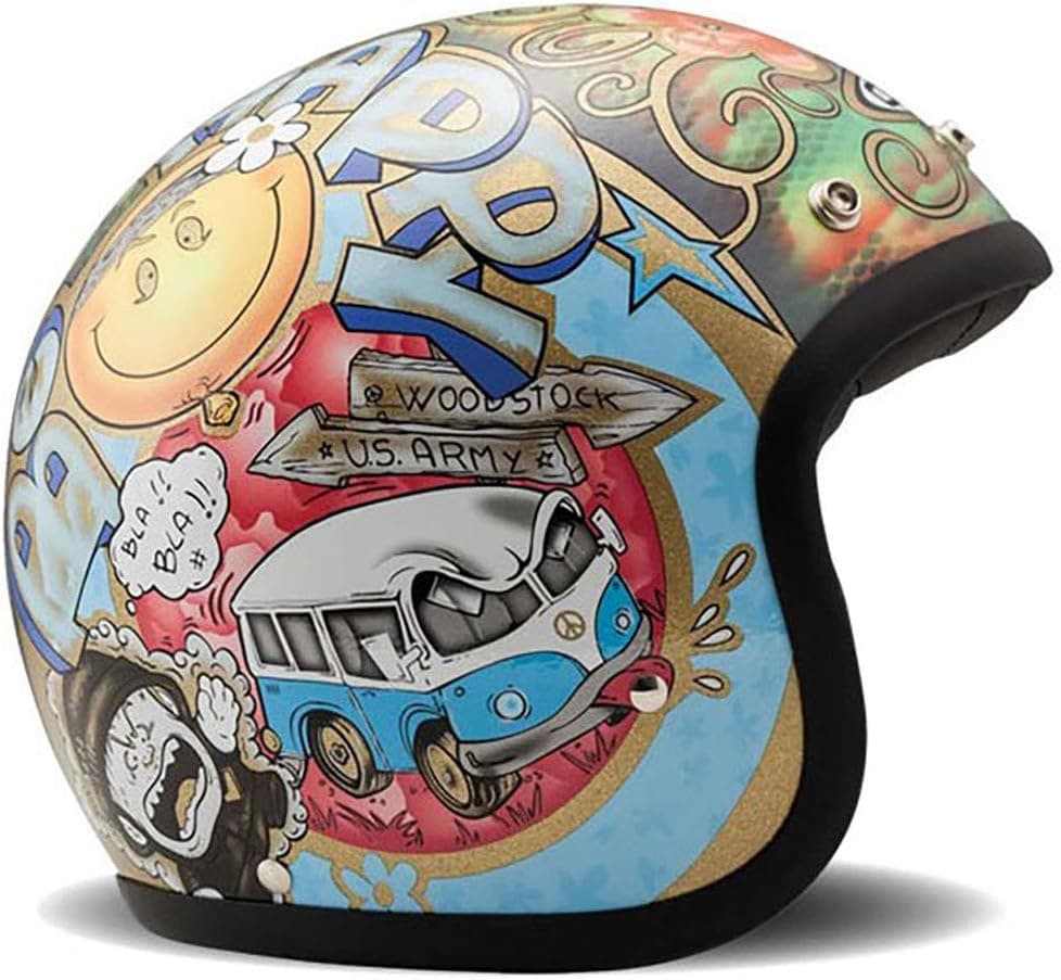 DMD Capacete aberto Vintage Woodstock, tamanho S