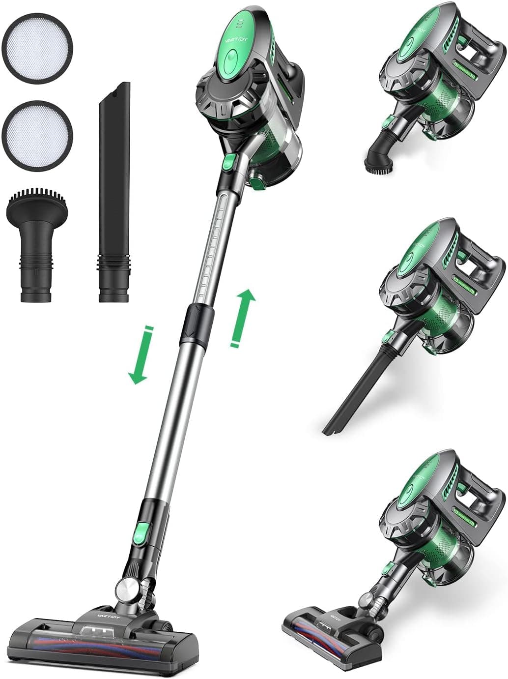 Vactidy 8804400112-DI V8, 200 W, 1,2 liters, 78,8 decibéis, verde
