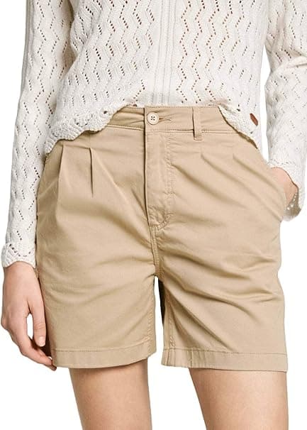 Pepe Jeans Vania | Calções chino de cintura média para mulher