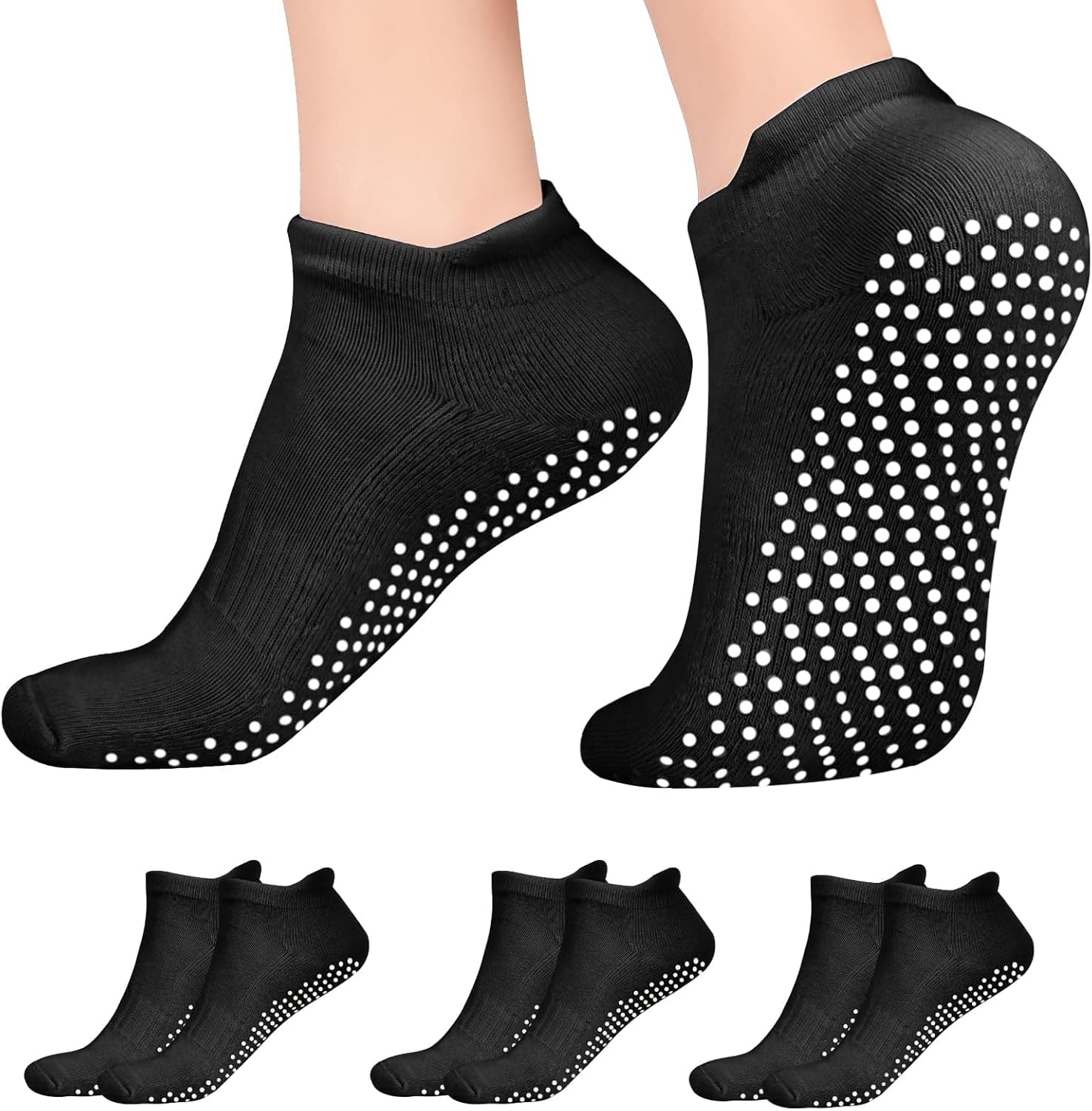 flintronic 4/5 pares de meias antiderrapantes para mulher 