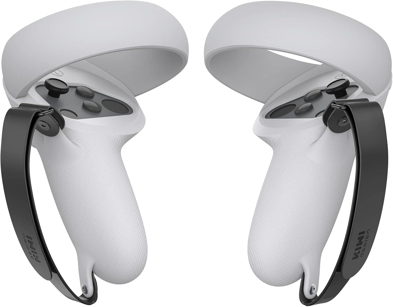KIWI design [Versão Pro] Controlador Grips Cover acessórios compatível com Quest 2 com alça de mão ajustável (preto cinzento claro, 1 par)