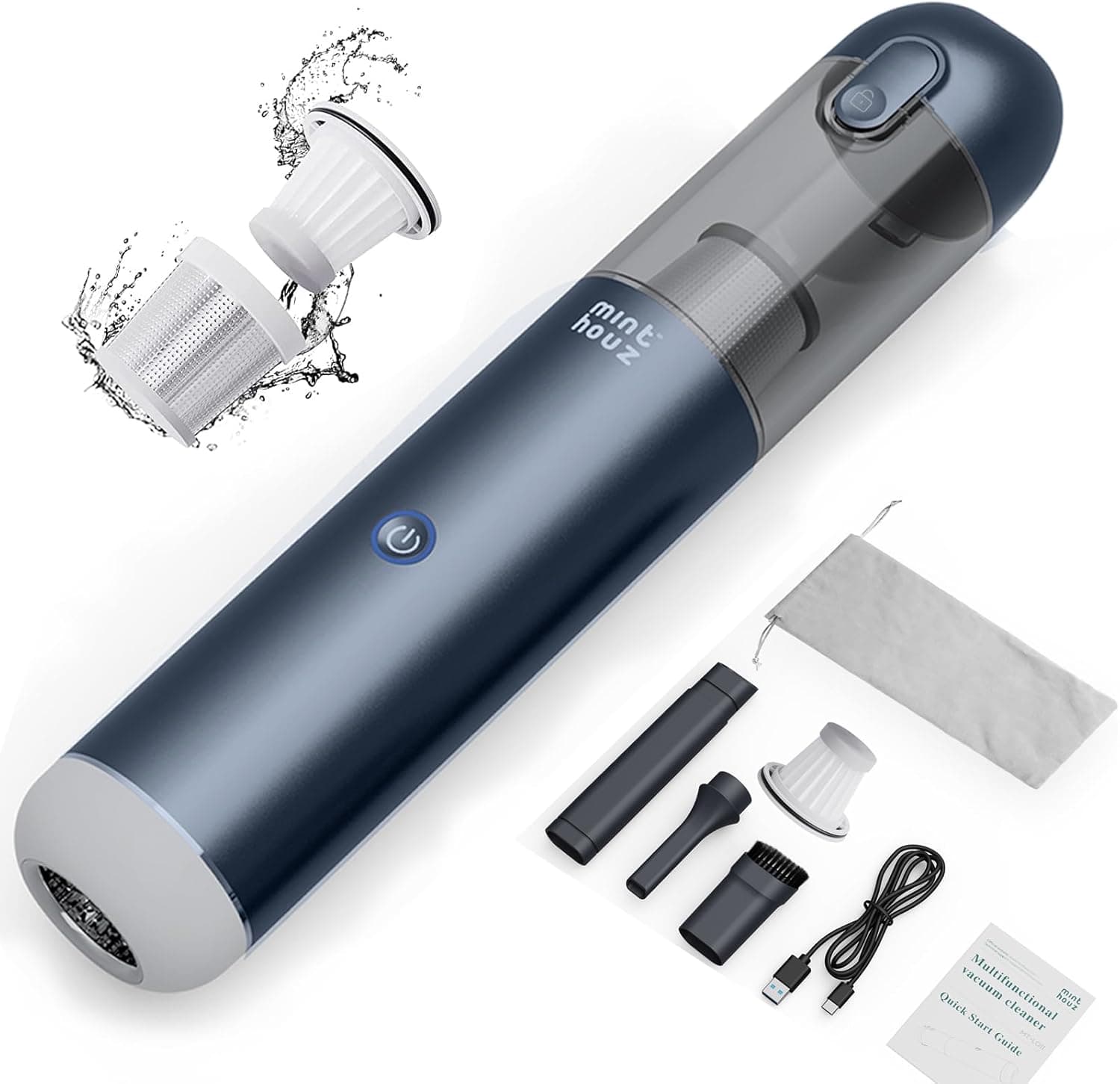 Minthouz Handheld Vacuum Cleaner | Aspirador portátil sem fios 3 em 1 para casa carro e animais com 17000Pa