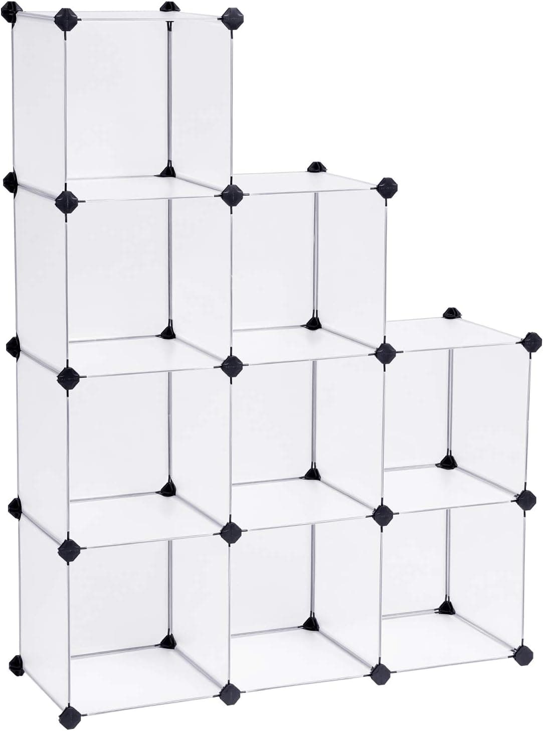 SONGMICS LPC115S Prateleira modular de plástico, cor branca, 9 compartimentos