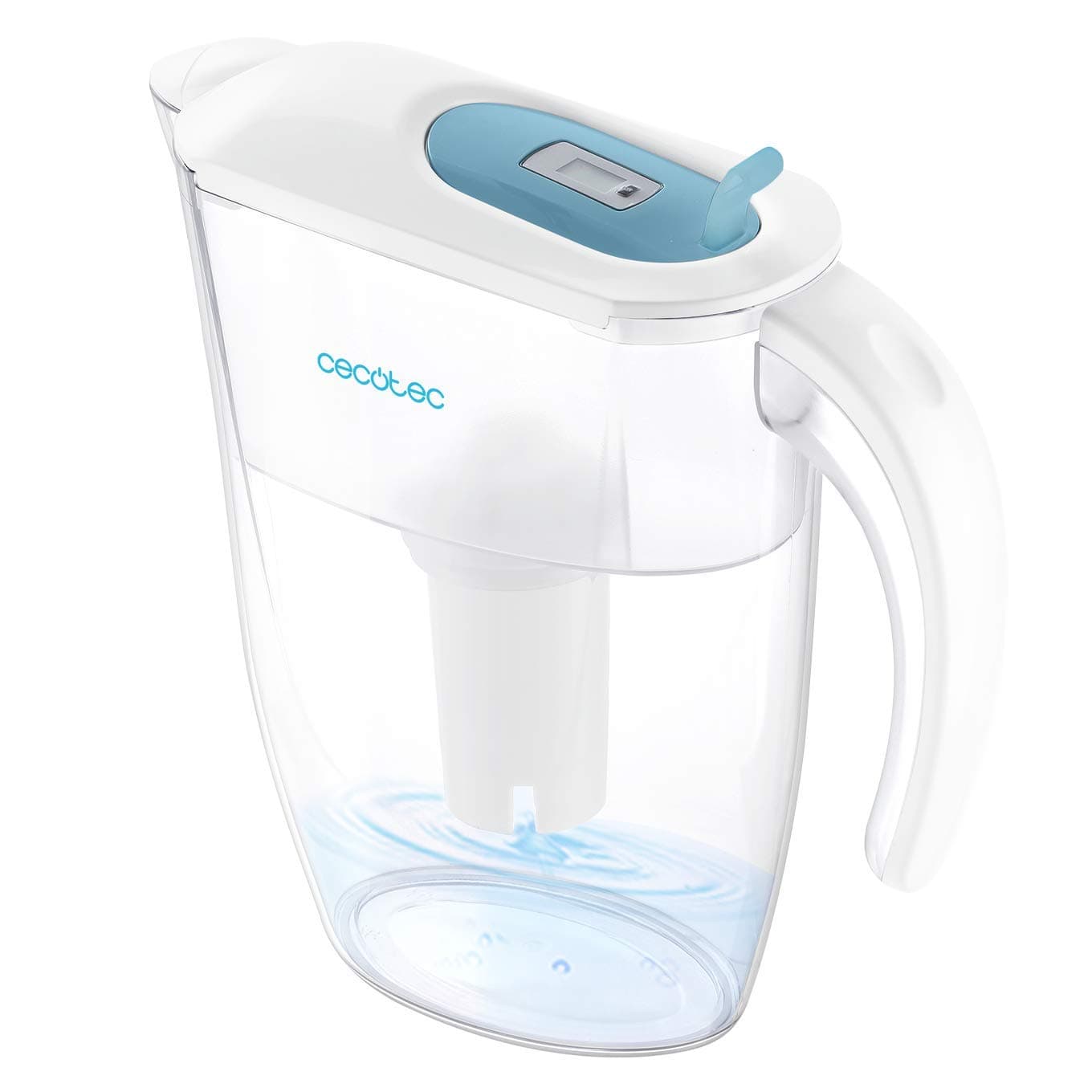 Cecotec Jarro purificador de água H2ONature 2400 Active. Filtro de quatro camadas, indicador LCD, capacidade máxima de 2,4 l sem filtro, tampa removível, inclui 3 filtros