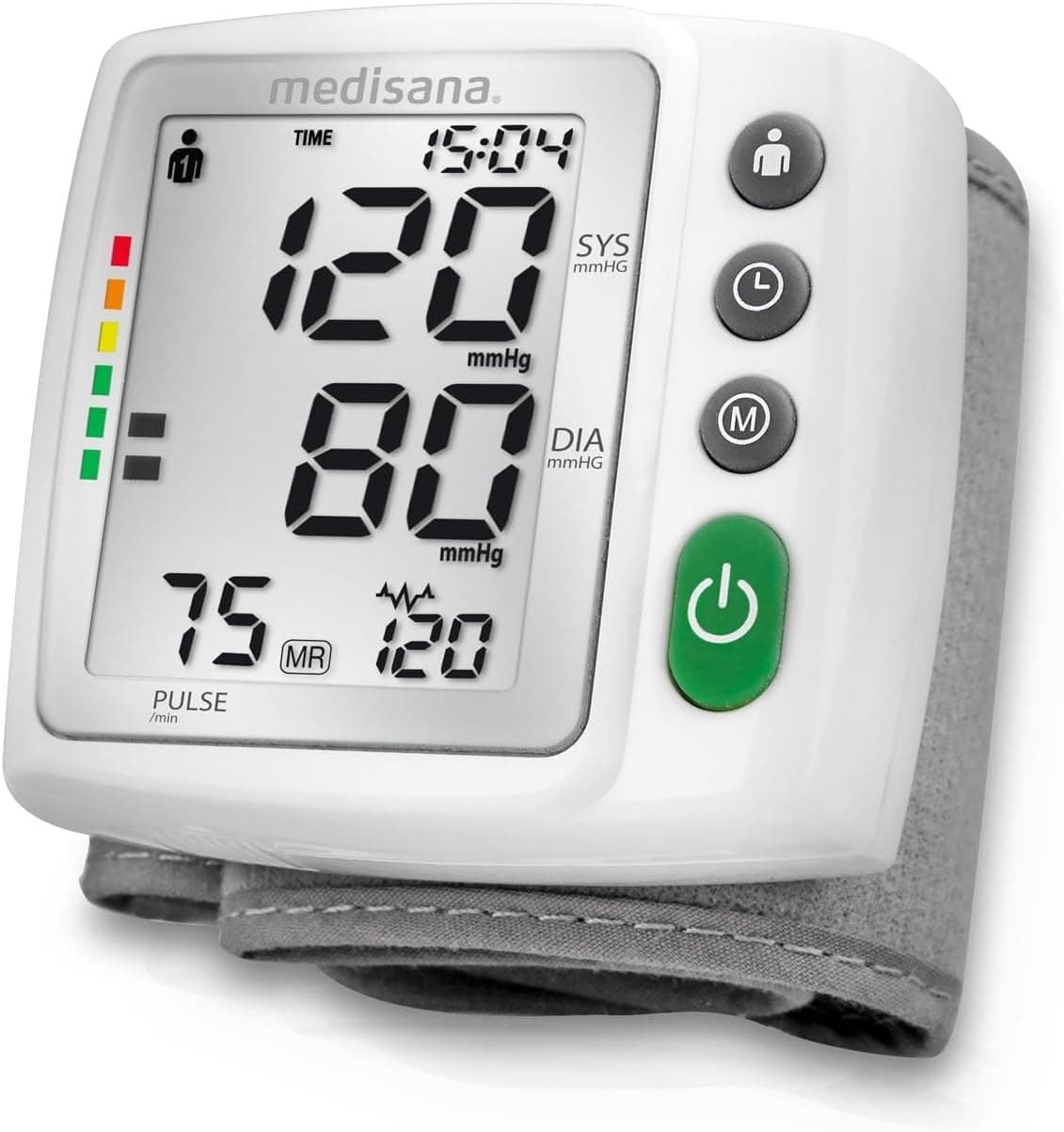 Medisana BW 315 Monitor de pressão arterial do pulso, medição precisa da pressão arterial e do pulso, função de memória para 2 utilizadores, escala de semáforo, deteção de arritmias