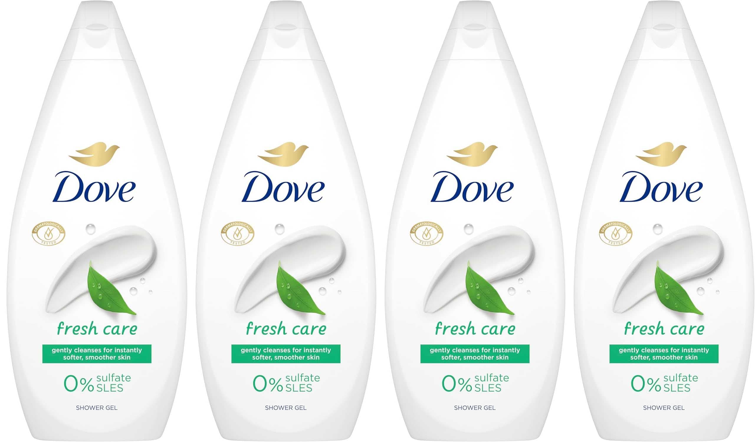 Dove Gel de duche cuidado fresco limpeza delicada para uma pele macia, 720 ml