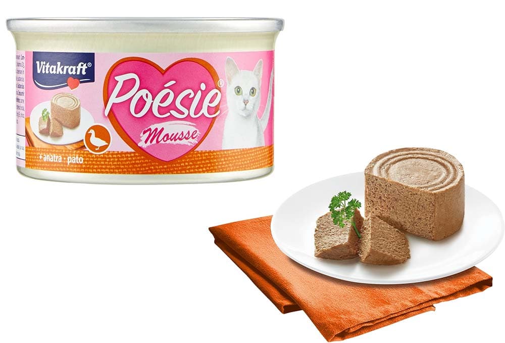 Vitakraft - Poésie Mousse, Mousse fina e delicada para o seu gato, variedade de pato - 85 g