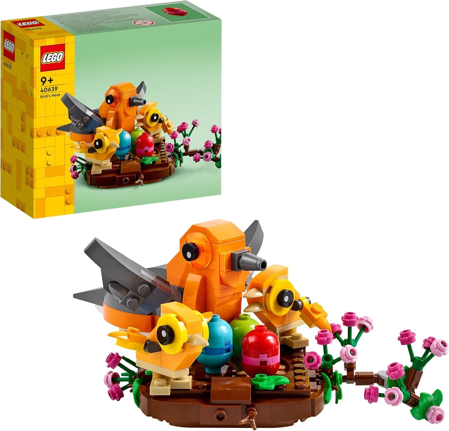 EGO Creator Ninho de pássaros, brinquedos de construção para meninas e meninos de 9 anos ou mais, 3 passarinhos de brinquedo, decoração de quarto infantil, presente de páscoa, Páscoa e aniversário