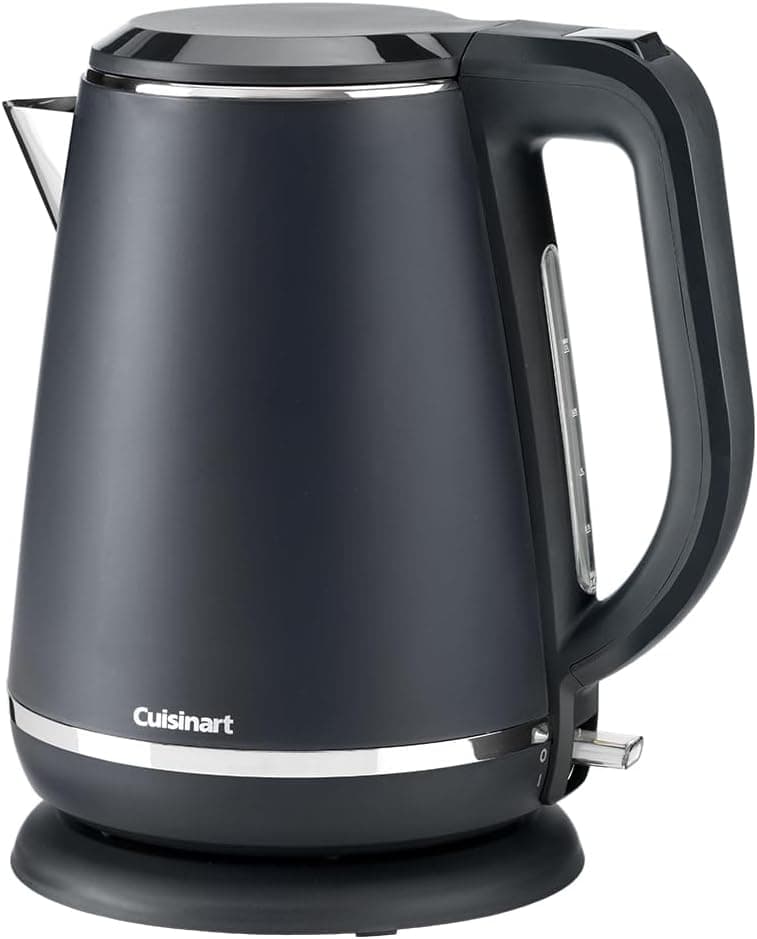 Cuisinart Chaleira de água elétrica com jarro, fervida rápida, sem cabo, 3 KW, cinzento, aço inoxidável, 1,5 L de capacidade, parte dos conjuntos coordenados de chaleira e torradeira