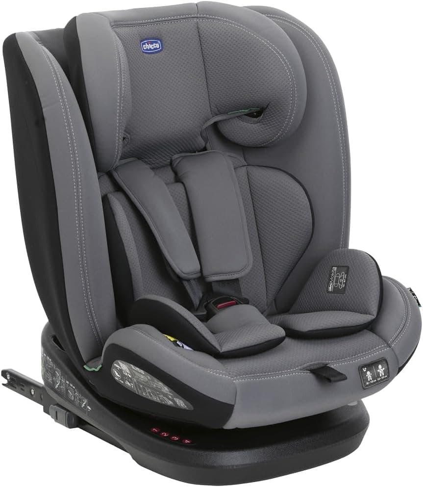 Chicco, Carteira de automóvel Mokita I-Size, com sistema Isofix, para crianças de altura entre 76 e 150 cm, utilizável a partir de 15 meses, redutor incluído, cinzento