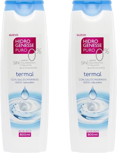 Hidro-Genesse HGG | Gel térmico refrescante com extrato de algas e sais marinhos para hidratação corporal, 800 ml x 2
