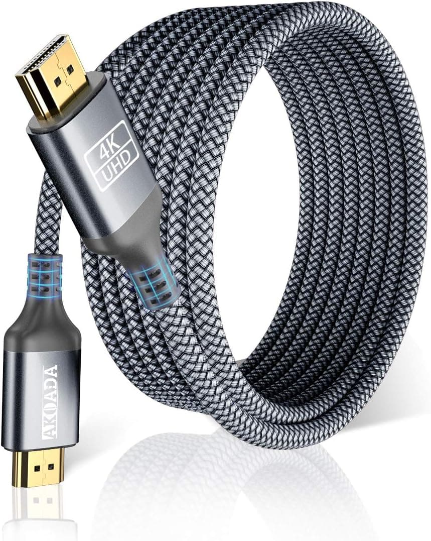 HDMI Cabel, AkoaDa 4K@60Hz Alta velocidade 18 Gbps HDMI 2.0 cabo, vídeo 4K 2016P HD, 1080P 3D, Blue-Ray, compatível com Apple TV, Xbox, PS3, PS4, HDTV. HDMI Cable 4,5 m cinzento..