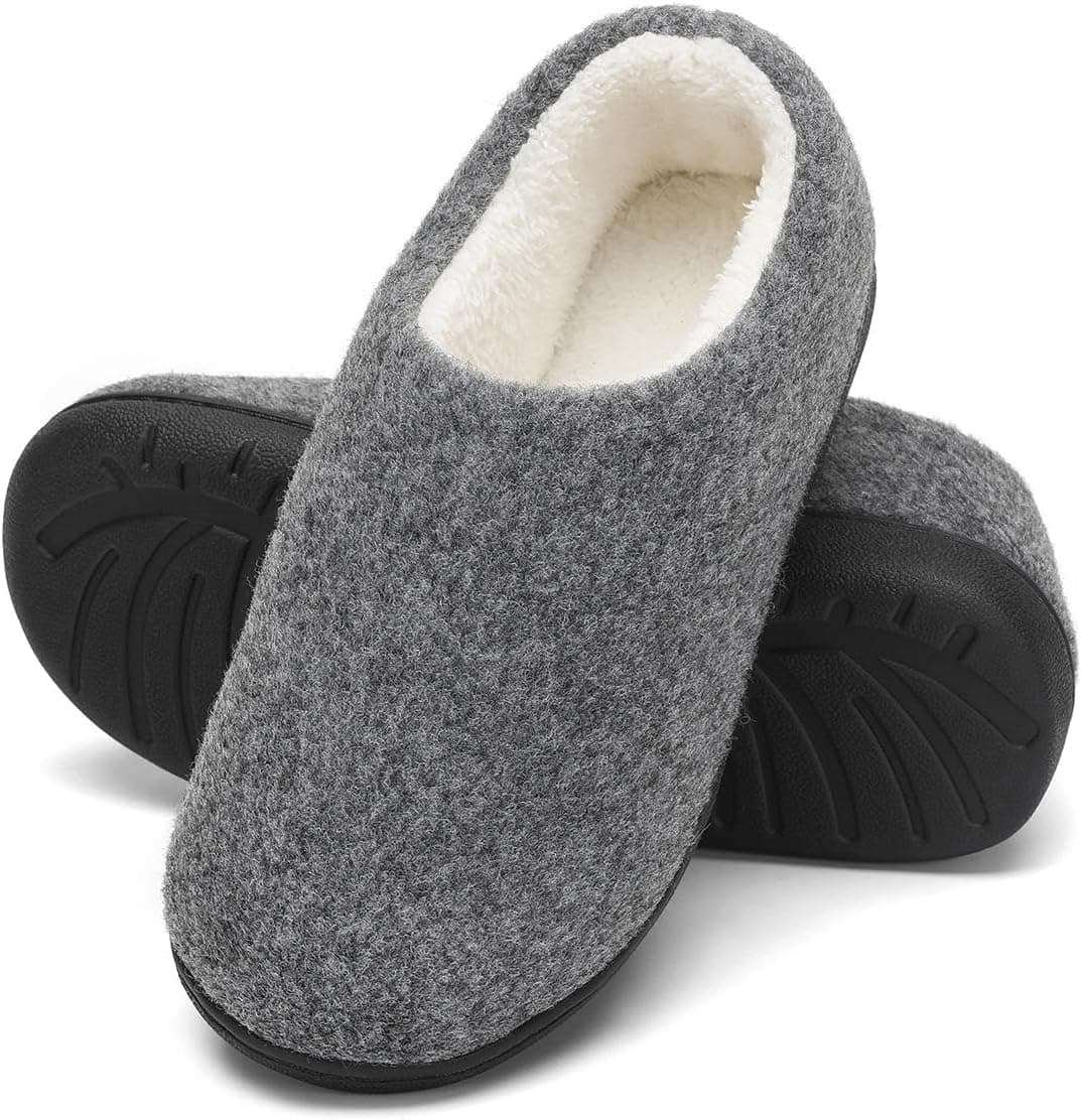 Mishansha Chinelos de casa inverno quente chinelos antiderrapantes com espuma de memória, unissexo - adulto