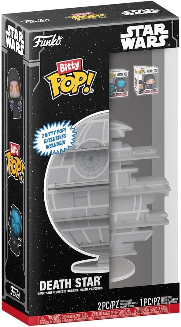 Funko Bitty Pop! Display: Star Wars - Death Star - Imperor Palpatine™ and Darth Vader™ (Electrified) and Can Display um total de 20 personagens e uma minifigura misteriosa surpresa - 0,9 polegadas -