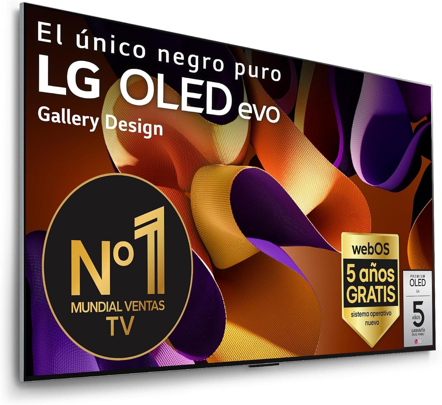 LG OLED55G45LW, 55", OLED EVO 4K, série G4, Smart TV, WebOS24, processador a11, visão Dolby, Dolby Atmos, webOS 24, 3840 x 2160, TV Gaming, 144 Hz, integração de parede, negração. Preto 