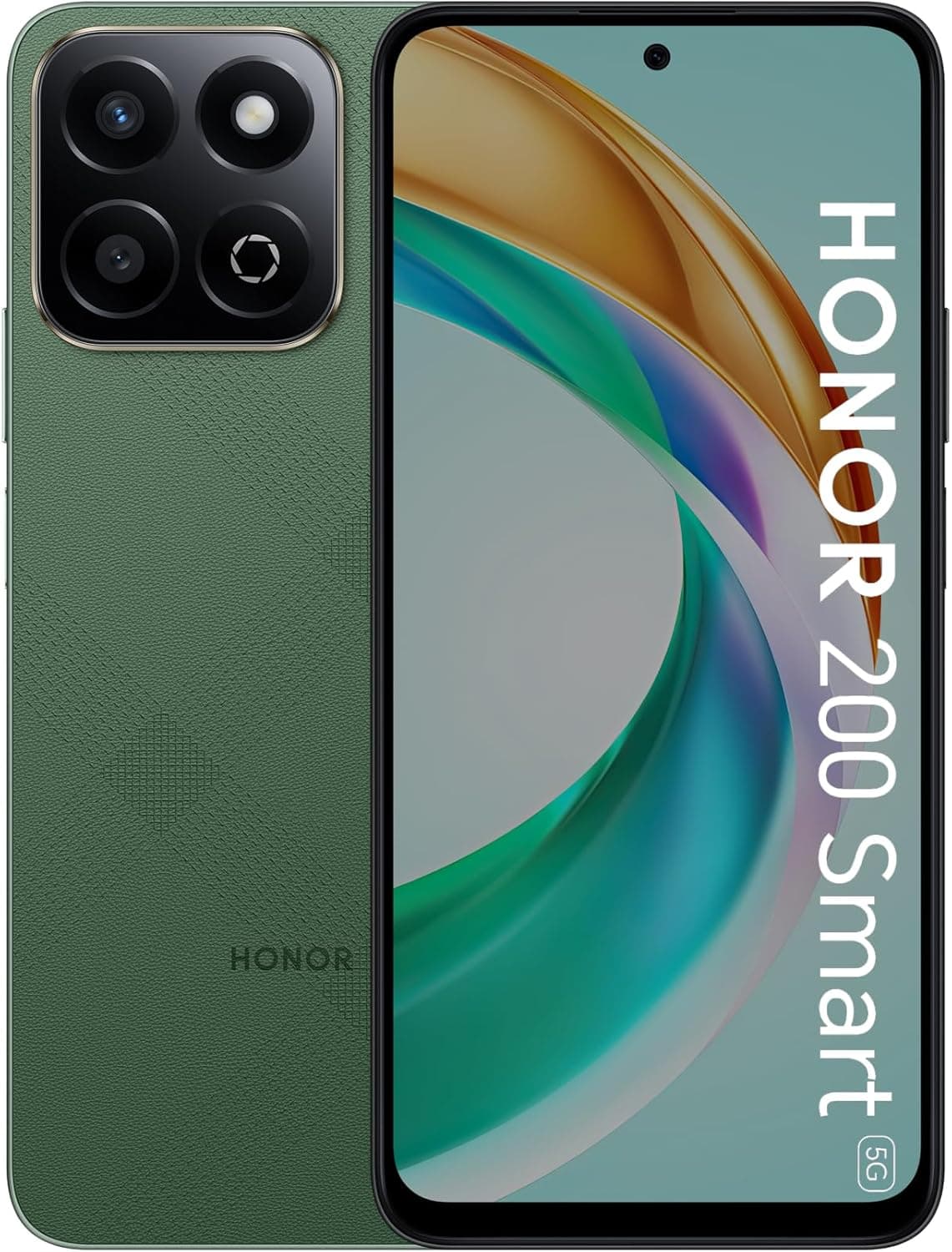 HONOR 200 Smart 5G – Smartphone com 256GB, Bateria de 5200mAh, Ecrã de 6,8’’, IP64 Resistente à água, Qualcomm Snapdragon 4 Gen 2, Resistência a quedas com classificação de 5 estrelas, Dual SIM, NFC, Forest Green