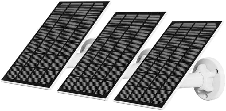 NIVIAN Painel Solar | Conjunto de 3 painéis solares para câmaras de vigilância compatíveis, cabo de 3 metros